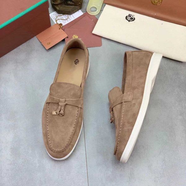 

luxury men's shoes, driving shoes, pianas metal buttons, casual shoes, cashmere deerskin business shoes, round heads, flat heels and co, Black
