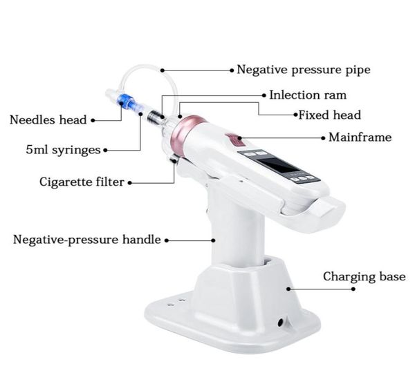 

ez vacuum mesotherapy meso gun replacement needle tube and filter 5 pins or 9 pins mesotherapy injection syringe ez gun6034284, Black;white