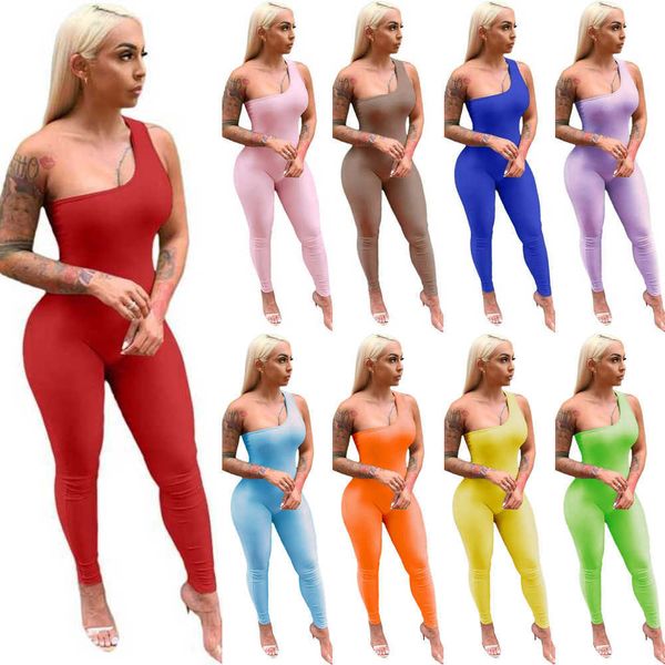 

designer women jumpsuits sports rompers designer one shoulder sleeveless overalls elegant skinny bodysuit nightwear, Black;white