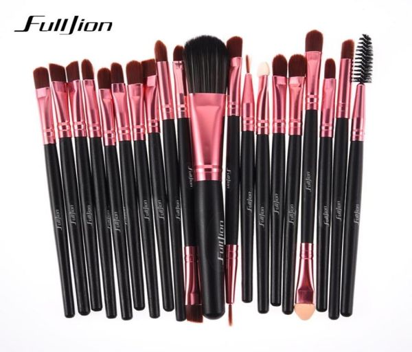 

fulljion 20pcs rose black makeup brushes set pro powder foundation eyeshadow eyeliner lip blush cosmetic beauty make up brush7722903