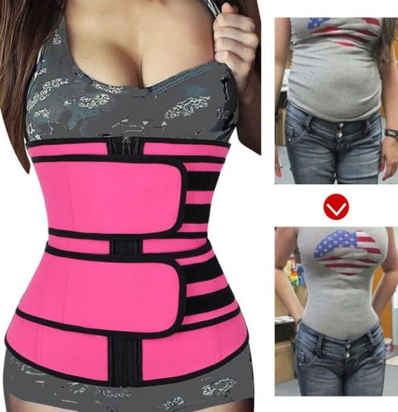 

shaperwear waist support trainer neoprene belt cincher body shaper tummy control strap slimming sweat fat burning bel2470623, Black;gray