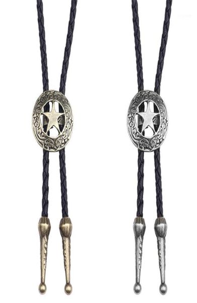 

bow ties 10pcslot collar rope unique pentagram star pattern bolo tie men039s gem for men necklace accessories wedding necktie15270186, Black;gray