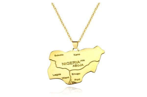 

europe and the united states stainless steel nigeria map pendant necklace as a gift for friends6921156, Silver
