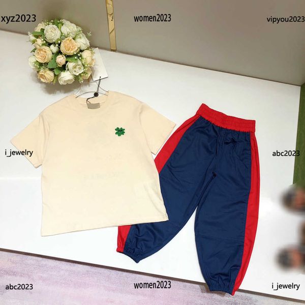 

summer tracksuit kids designer clothes child sets baby suits 2pcs striped lapel polo and elastic waist pants #multiple product, White