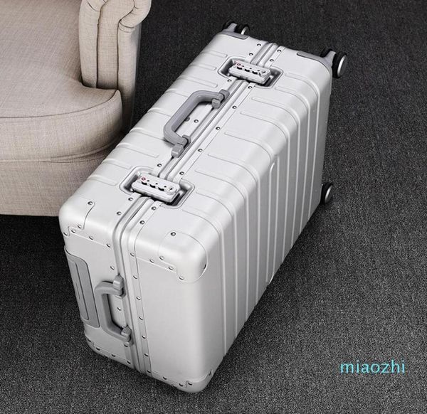 

suitcases 100 aluminum alloy pull rod suitcase 202428inch metal luggage fashionable type of box6399114