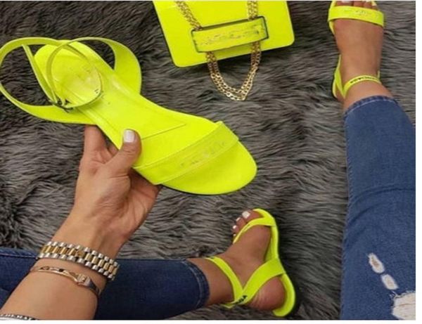 

summer 2020 new woman039s flat sandals open toe solid color outdoor beach shoes casual fashion plus size sandals5086839, Black