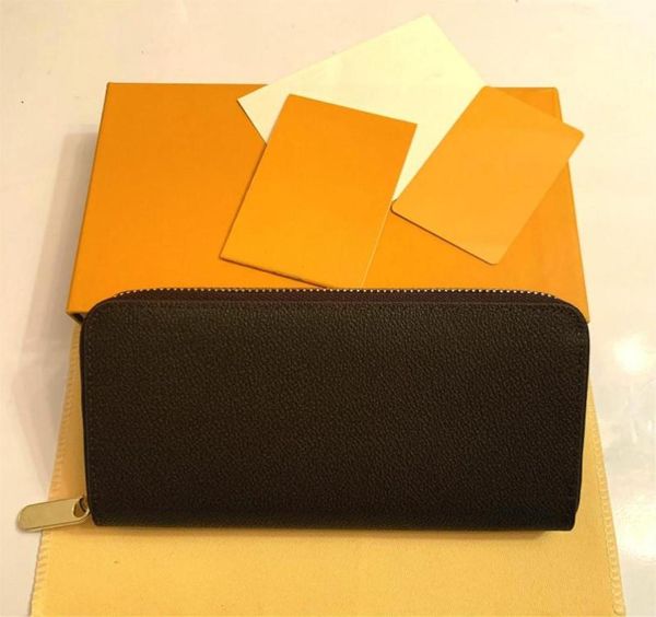 

whole 20 colors fashion single zipper men women leather wallet lady ladies long purse with orange box card 600176033408, Red;black
