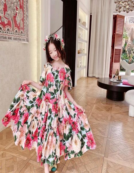 

baby girls dress new summer kids girl princess dresses floral sweet dress lovely casual costume children clothing5329706, Red;yellow