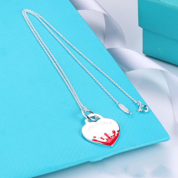 

designer classic luxury necklace for women female sterling silver love heart shape peach heart european and american collarbone chain to sen