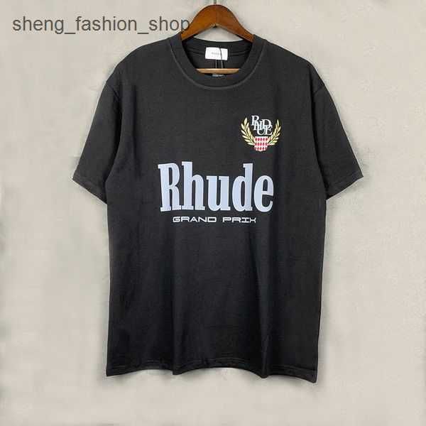 

2023 designer rhude summer mens t-shirts womens designers for men letter polos embroidery tshirts clothing short sleeved 4 k67j k67j, White;black