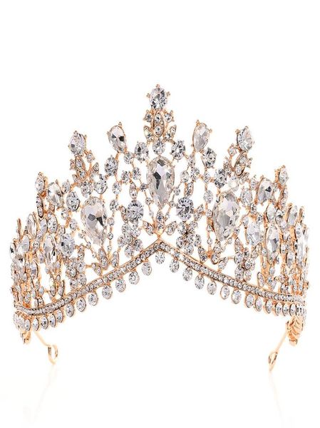 

luxury rhinestone tiara crowns crystal bridal hair accessories wedding headpieces quinceanera pageant prom queen tiara princess cr4207819, Silver