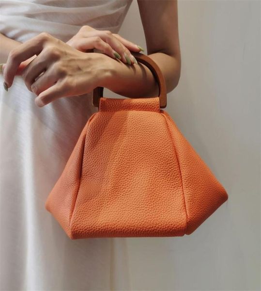 

evening bags elegant fashion handbag women shoulder bag genuine leather tote classic wooden handle dinner party lady crossbody hob2136802