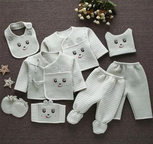 

emotion moms 8pcsset infant clothes 03m newborn baby suits toddler clothing sets kids boys girls suit thermal organic cotton t8320732, White