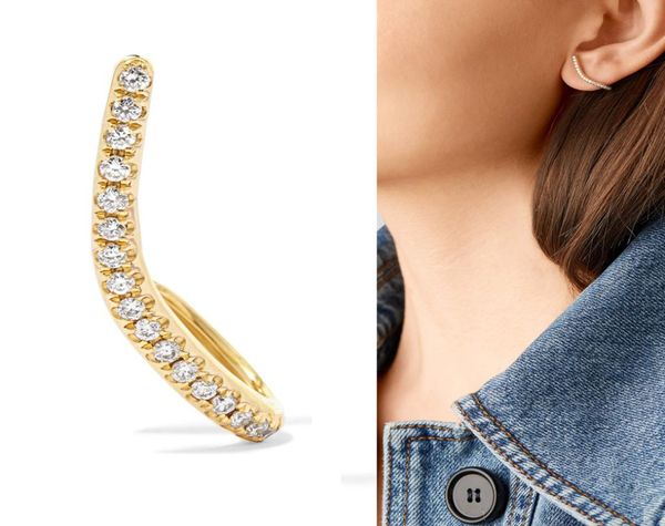 

2021 unique design 5a cz bar stud 925 sterling silver anti allergy lovely curved bar simple geometric cz earring for women girls1490947, Golden;silver