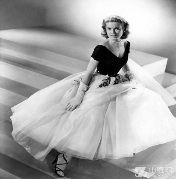 

vintage 50039s off shoulder tea length grace kelly of monaco white and black formal prom dress1264854