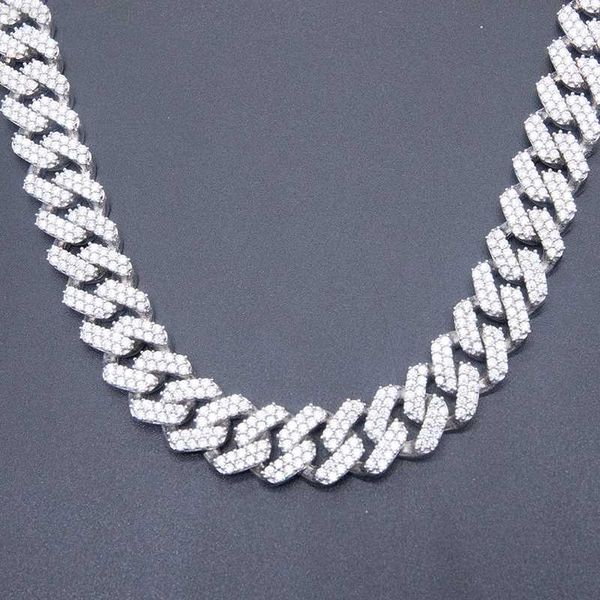 

usa sale white gold plated iced chain cuban diamonds silver moissanite