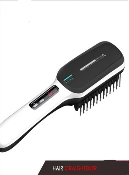 

electric anion hair straighter comb brush hairdressing styling tool fast smoothly hair salon care straightener iron home use ionic3047412, Silver