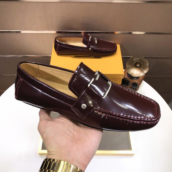 

new luxurious wedding leather oxfords men designer dress shoes slip on breathable driving shoes multi color penny loafers moccasins white sh, Black