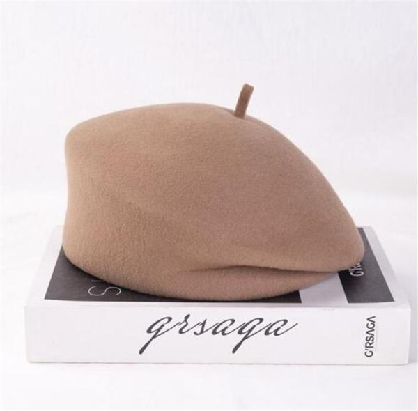 

berets elegant solid winter hat beret women wool felt beanie french dress ladies pillbox camel black white fascinator6315214, Blue;gray