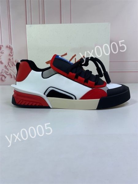 

2023 new luxury designer flat sneaker trainer casual shoes leather white letter overlays fashion platform men womens low sneakers, Black