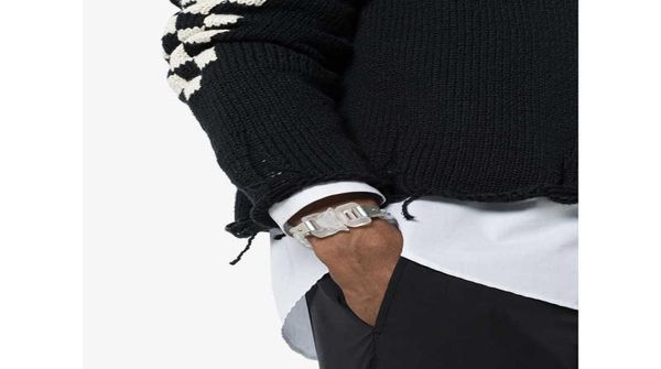 

sexmara 20fw hip hop punk 1017 alyx 9sm rollercoaster track alyx pvc letter buckle bracelet for men women girls jewelry q07172229809, Black