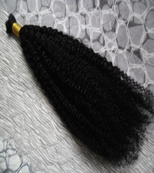 

brazilian afro kinky curly bulk human hair for braiding 1 bundle bulk hair 10 to 30 inch crochet human hair braids2165225, Black