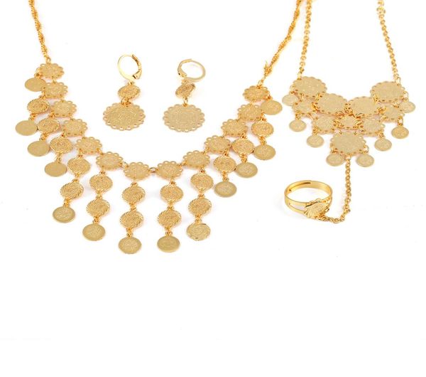 

coin bracelet necklace earrings women ethiopian arab coin money gold color middle eastern jewelry coin3586853, Black