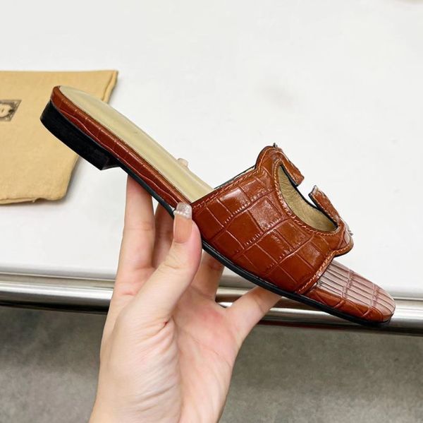 

summer new house slippers for women indoor and outdoor designer flip flops leather slides flats foam sandals style size 12, Black