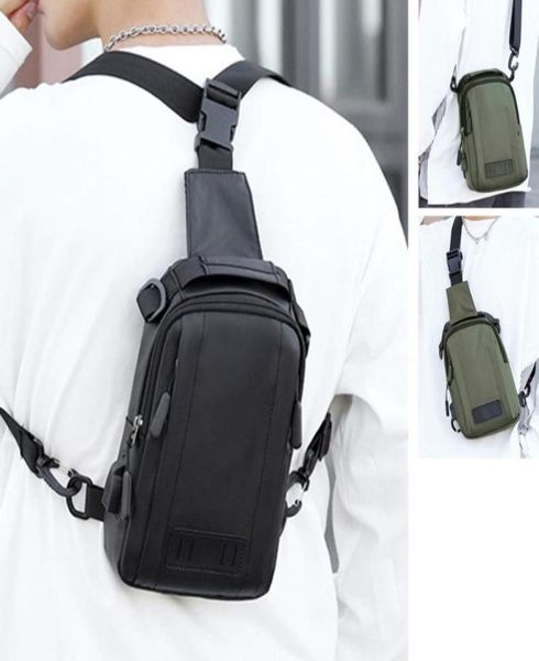 

backpack nylon men rucksack knapsack usb charging port male military sling messenger crossbody chest pack bag daypack6450982