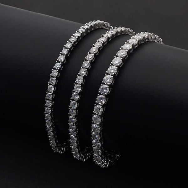 

iced out 3mm silver 925 moissanite tennis bracelet