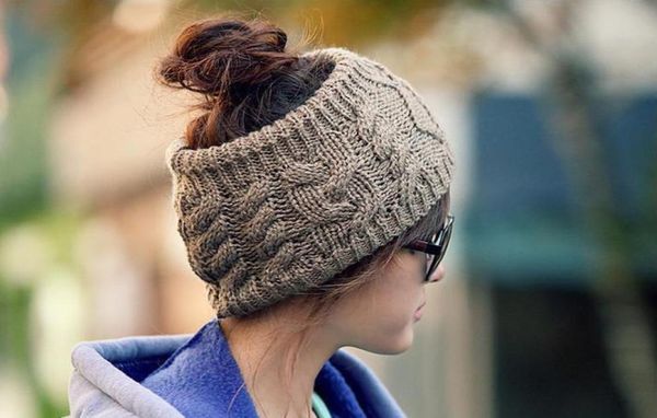 

winter warm knitting wool hat headgear women039s ladies korea knit crochet flora style headband head wrap7886863, Blue;gray