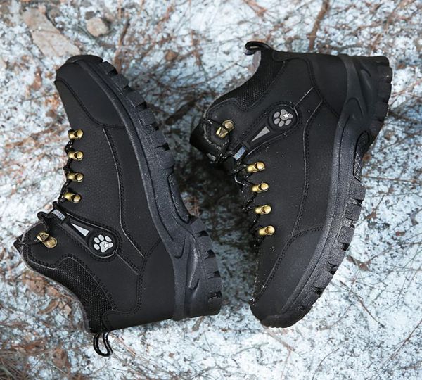

quality mens snow boots 2022 new winter sports shoes outdoor waterproof leather boots mountain rangers work safety9114473, Black