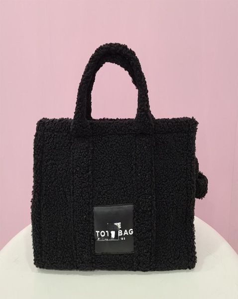 

autumn and winter women039s tote bag woolen cloth vintage large capacity handbag simple single shoulder messenger bag1981103