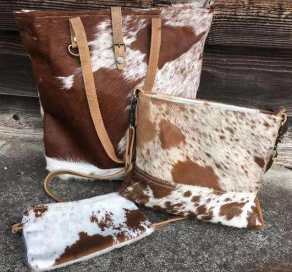 

evening bags cowhide handbag sets fashion casual cow print suede handbbags women large purse tote femme9650043