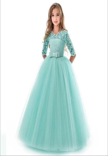 

kids bridesmaid lace girls dress for wedding and party dresses evening christmas girl long costume princess children fancy 6 14y 27259067, Red;yellow