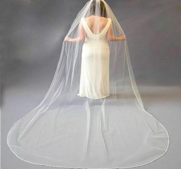 

bridal veils white ivory wedding accessory 3m length cathedral crystal edge veil 1 layer with metal comb 20211029838, Black