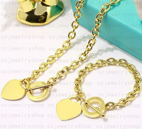 

18k gold plated link bracelet heart necklace classic fashion love bracelet with diamonds and mother of pearl for wom4559166, Silver