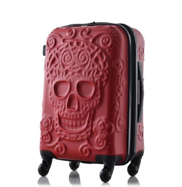 

suitcases 2021 skull travel luggage bag 20quot 24quot 28quot carry on kinder trolley suitcase wheels9933672