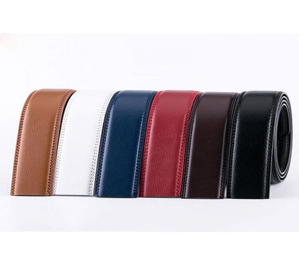 

belts men39s automatic leather belt 35cm without buckle available in blue red brown white or black 110130cm longbelts3680775, Black;brown