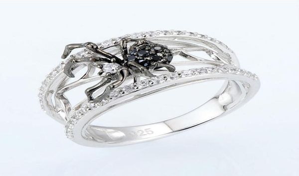 

s983 fashion jewelry black spider ring zircon diamond rings5498865, Silver