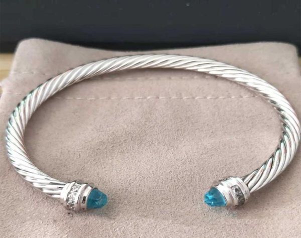 

bracelets dy bracelet men women ed wire round head fashion versatile platinum plated twocolor hemp trend no box2037770, Black