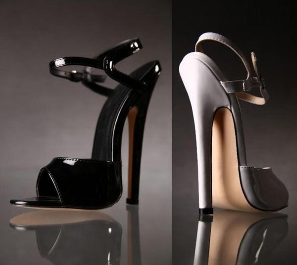 

sandals cdts crossdresser ankle strap plus3645 46 summer highheeled 1618cm ultra thin heels shoes woman club pumps8320316, Black
