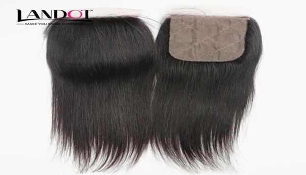 

silk base closures brazilian malaysian peruvian indian cambodian straight virgin human hair lace closure middle3 way part hi6893503838826, Black;brown