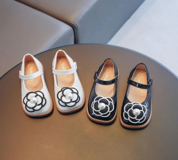 

kids mary jane 2022 spring baby shoes grils princess party dress flats toddler fashion brand breathable bow flower soft sole9240237, Black;grey