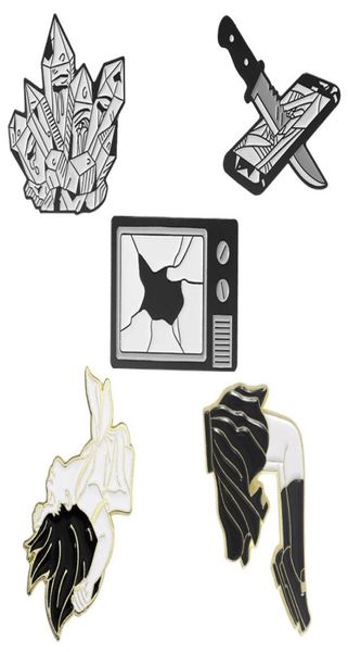

vintage punk style brooches pin for women kids fahsion jewelry shirt coat dress denim bag decor metal enamel pin9662260, Gray