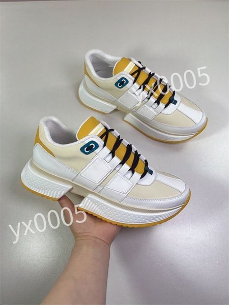 

2023 new r flat sneaker trainer casual shoes leather white letter overlays fashion platform mens womens low sneakers, Black