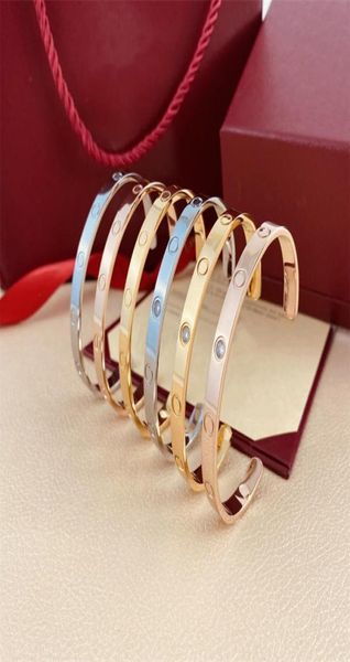

designer design men and women open bangle stainless steel couple bracelets fashion jewelry valentine039s day gifts9835553, Black