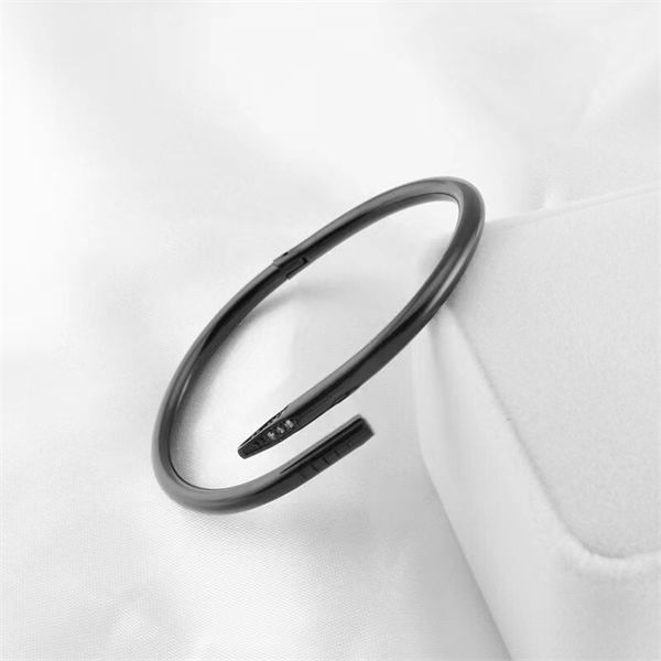 

jewelry designers love bangle nail bracelet luxury 316 stainless steel lover bracelets mens womens 18k rose gold famous do not fade bangle t, Black