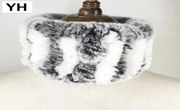 

2018 winter women handmade stretch 100 real rex fur scarf knit genuine rex rabbit fur headbands girls natural fur ring scarves s11910867, Blue;gray