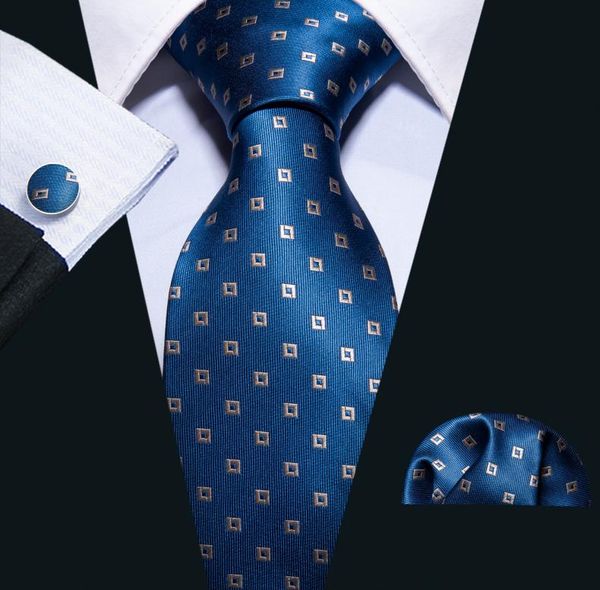

hitie popular blue plaid neckties set 100 silk 85cm wide ties for male shirt formal business n50544536704, Black;blue